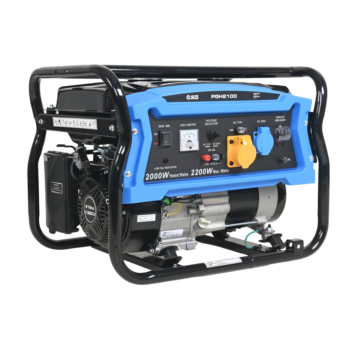 SGS 2100W 2.6 kVA Heavy Duty Portable Petrol Generator 4-Stroke 7 HP